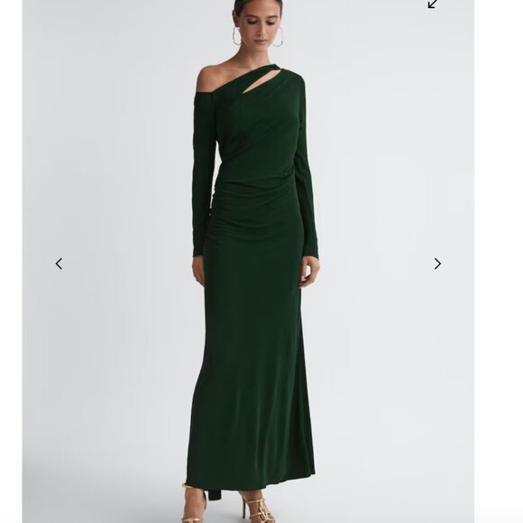 NWT Reiss Delphine cutout dress green size 0 - Picture 1 of 11